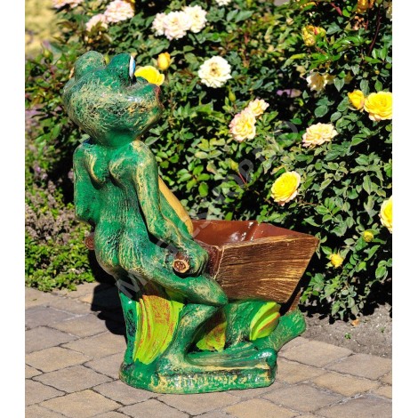 Садовая фигурка Cera Лягушка с тачкой